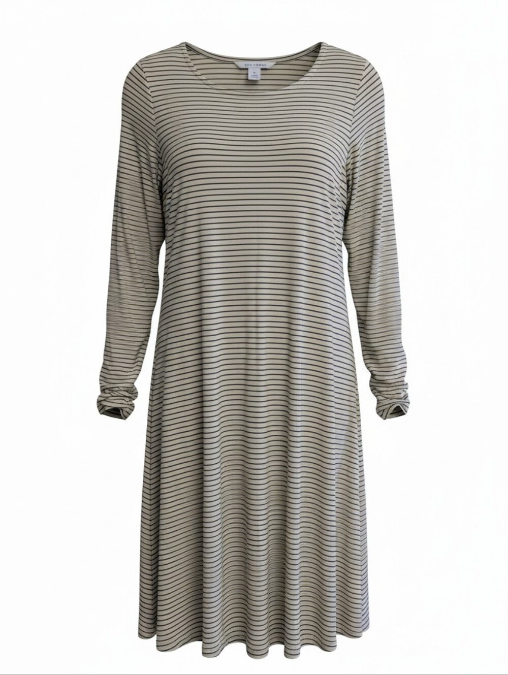 Striped Long-Sleeve Swing Dress - Old Navy - Cream & Navy Size Medium